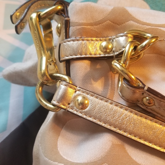 GUC Gold Coach Handbag WITH Wallet and Dust Bag! - Picture 2 of 8